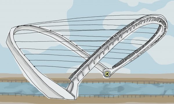 Illustration of Stockton's Millennium Bridge