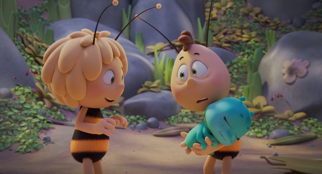 animated bees standing near rocks