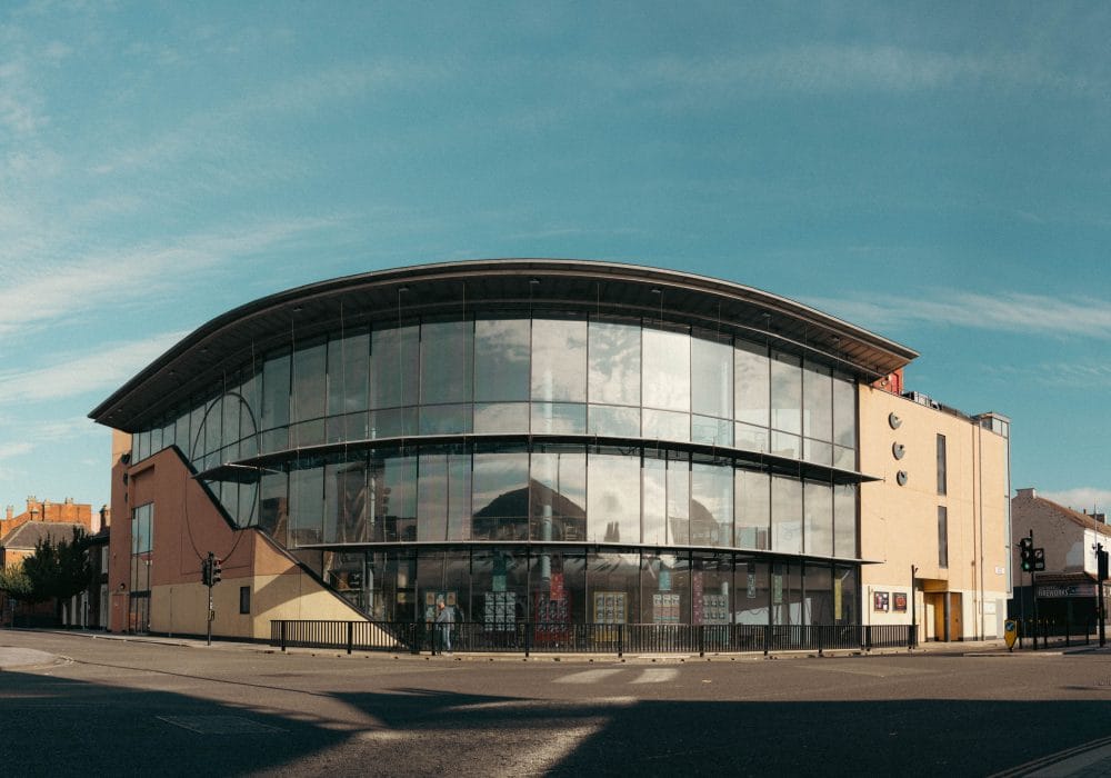 Exterior of ARC, taken from across the road early on a sunny morning