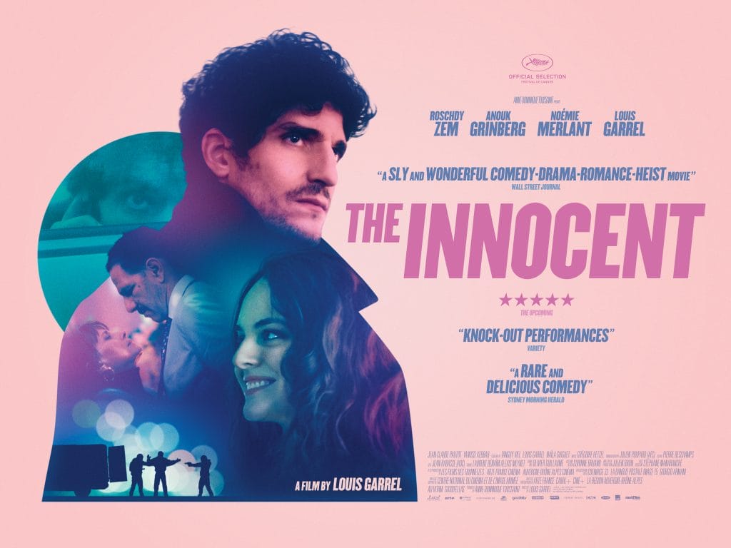 Marketing photo showing main characters and Film title,