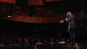 Kevin Bridges performing to a crowd