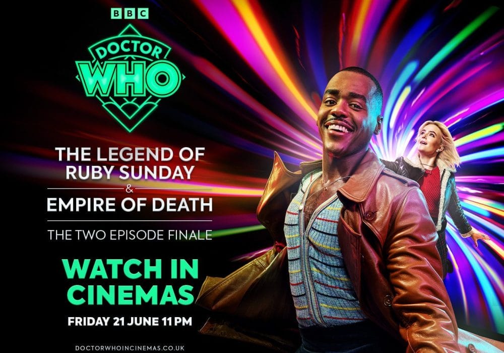 Doctor Who and Ruby Sunday both take centre stage of the official poster on a dazzling background through space.