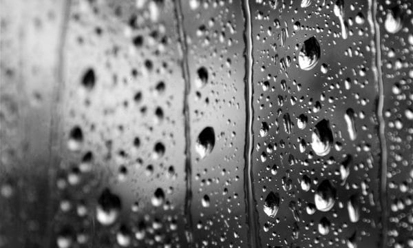 Raindrops on a pane of glass.