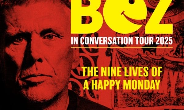 Bez faces you with text reading Bez in Conversation tour 2025